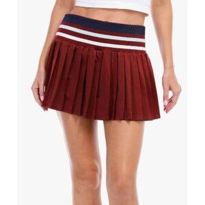 Jolie & Joy by FCT with Love Women's Juniors XL Burgundy Pleated Tennis Skort